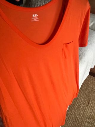 camiseta naranja tallas grandes