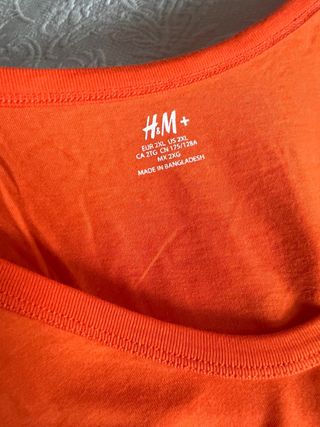 camiseta naranja tallas grandes