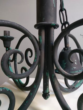 LÁMPARA DE ARAÑA DE HIERRO FORJADO