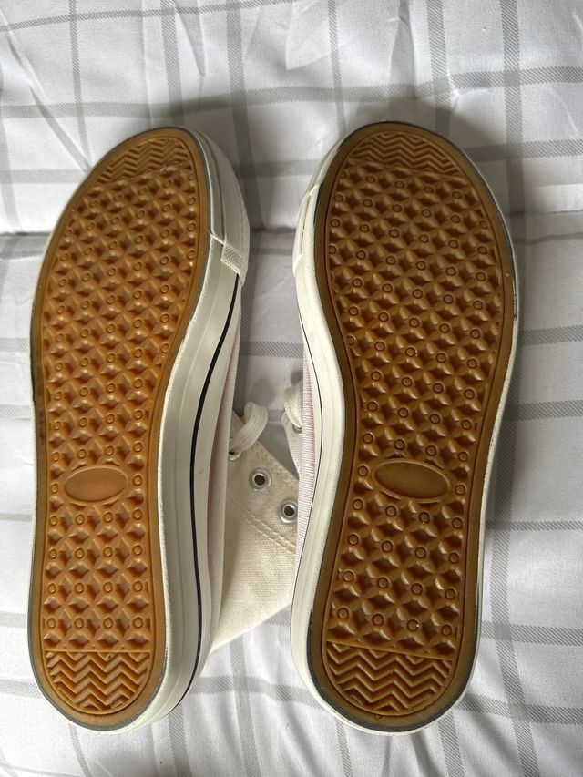 zapatillas altas blancas lona