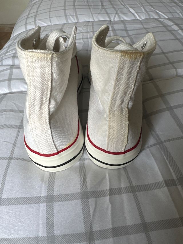 zapatillas altas blancas lona