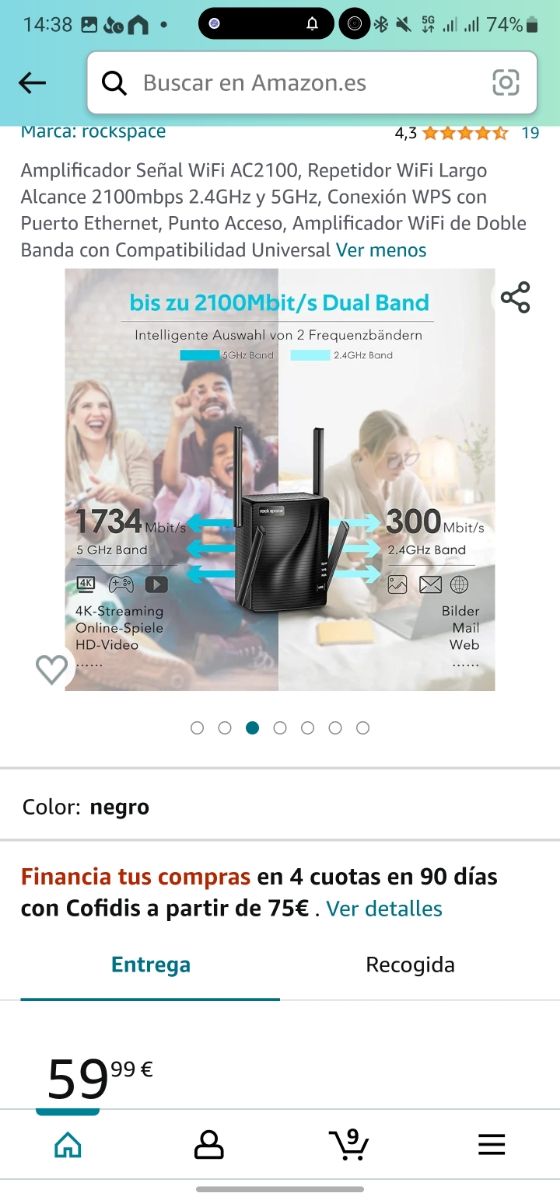 amplificador WiFi rock space 4 antenas