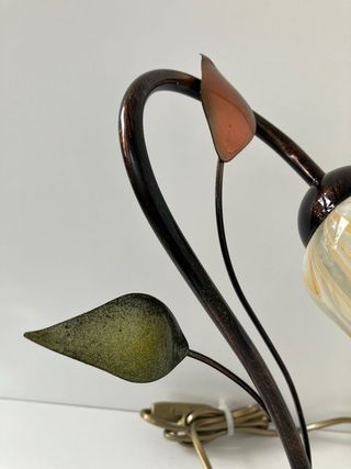 Lampada tavolo metallo/vetro soffiato