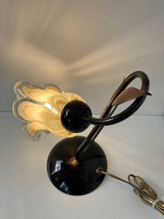 Lampada tavolo metallo/vetro soffiato