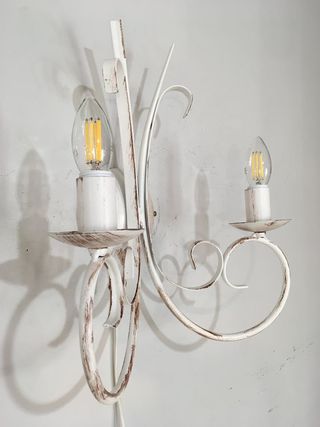 Lampada parete metallo bianco/rame