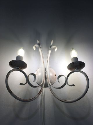 Lampada parete metallo bianco/rame