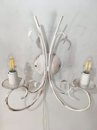 Lampada parete metallo bianco/rame