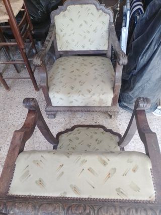 Butacas Sillas mesa antigua