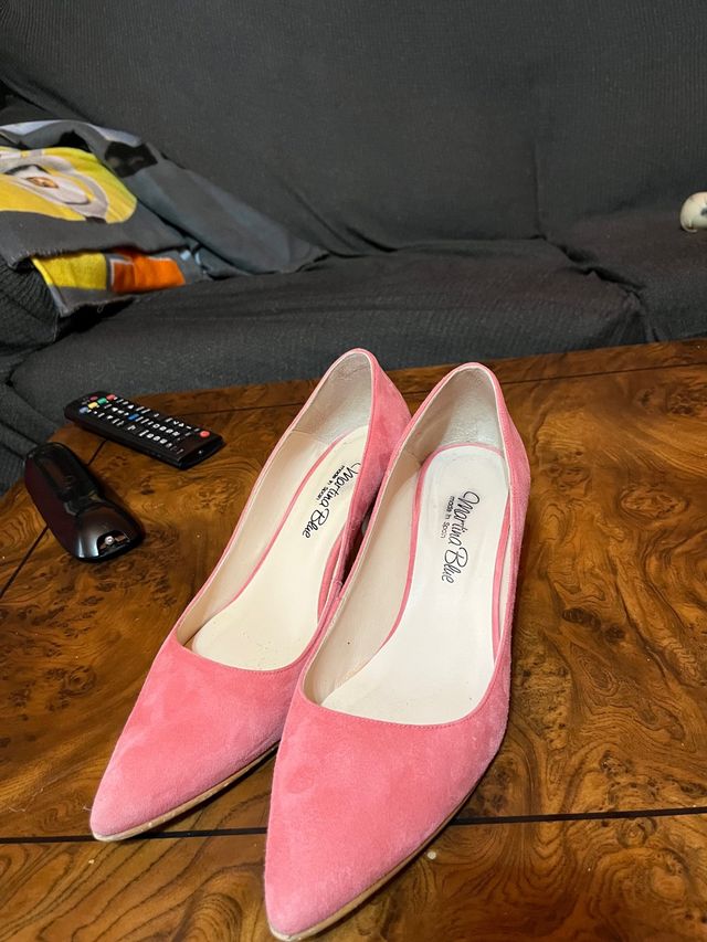 zapato salon mujer rosa piel n. 39
