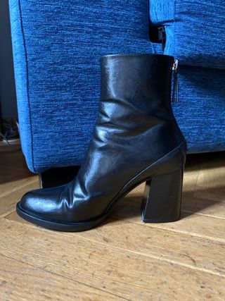 Botines piel negros Zara Basic