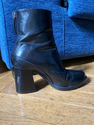Botines piel negros Zara Basic