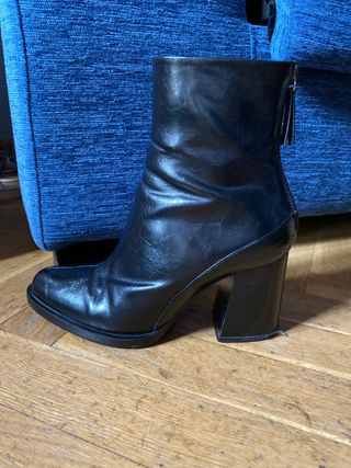 Botines piel negros Zara Basic