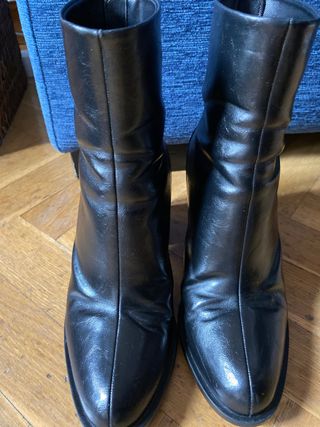 Botines piel negros Zara Basic