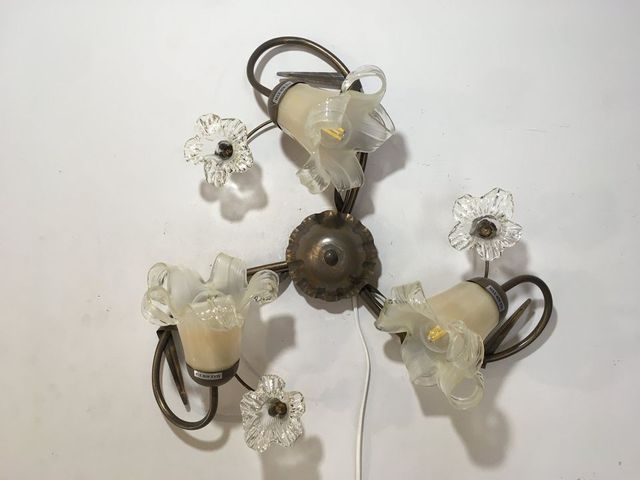 Lampada soffitto metallo/vetri soffiati