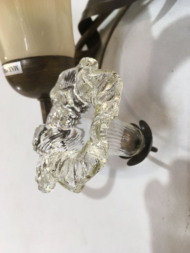 Lampada soffitto metallo/vetri soffiati