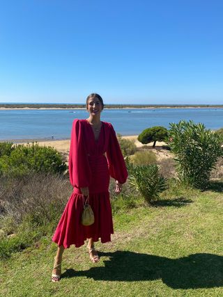 Vestido invitada rosa fucsia