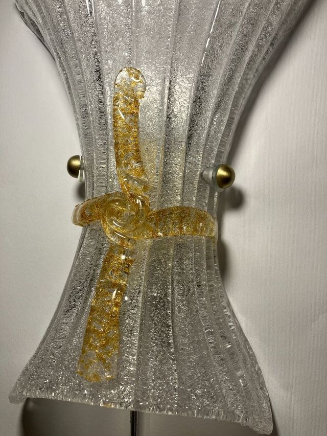Lampada parete vetro soffiato "fiocco"