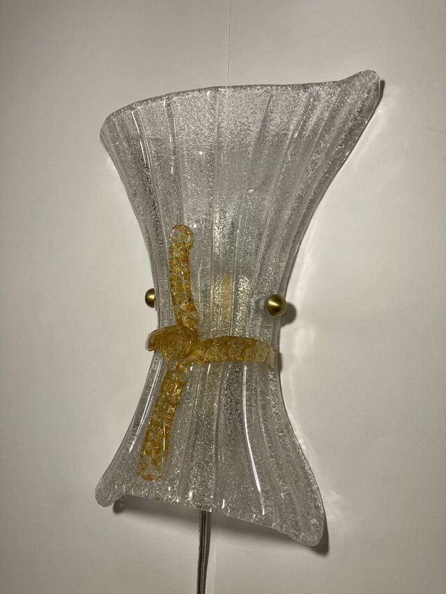 Lampada parete vetro soffiato "fiocco"