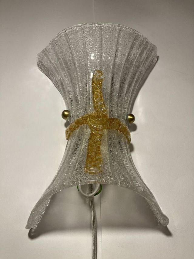 Lampada parete vetro soffiato "fiocco"