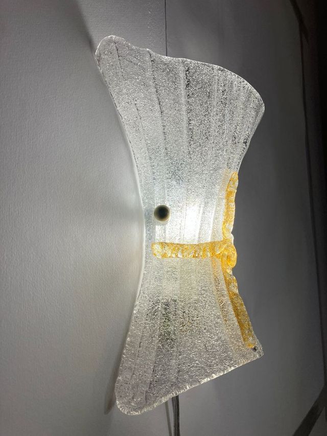 Lampada parete vetro soffiato "fiocco"