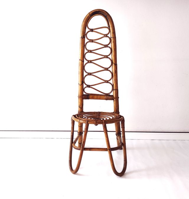 Sedia vintage '70 Bamboo stile Dirk Van Sliedreg