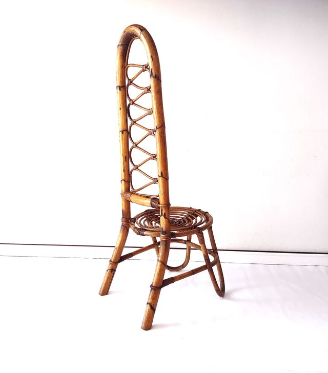 Sedia vintage '70 Bamboo stile Dirk Van Sliedreg