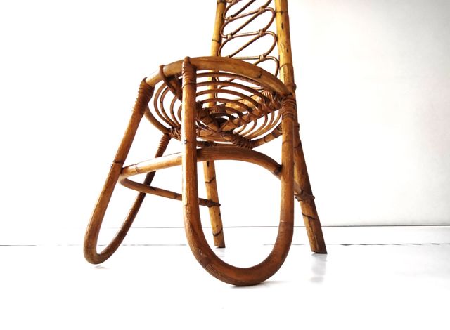 Sedia vintage '70 Bamboo stile Dirk Van Sliedreg