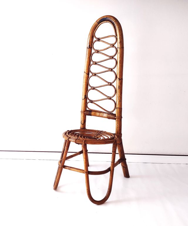 Sedia vintage '70 Bamboo stile Dirk Van Sliedreg