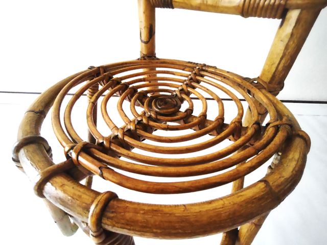 Sedia vintage '70 Bamboo stile Dirk Van Sliedreg