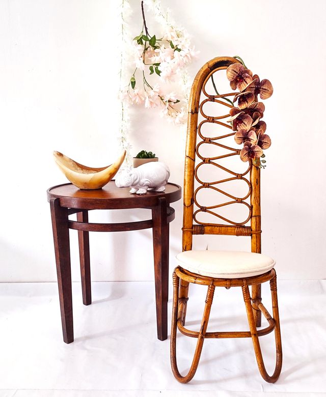 Sedia vintage '70 Bamboo stile Dirk Van Sliedreg