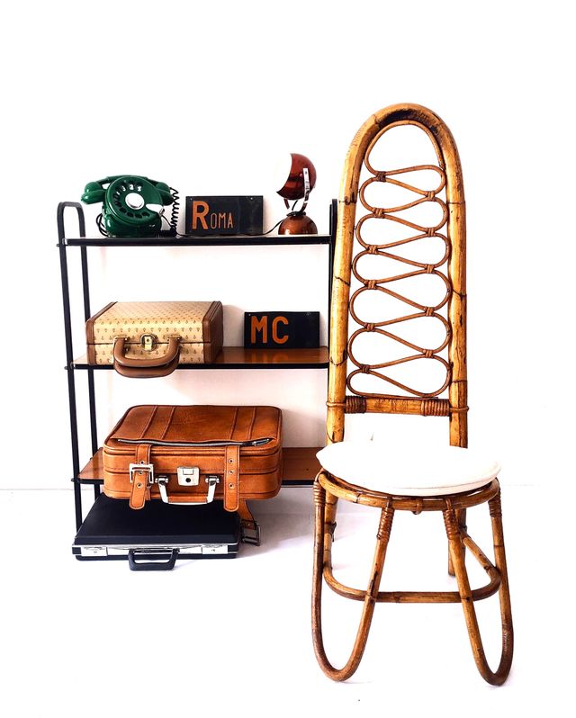 Sedia vintage '70 Bamboo stile Dirk Van Sliedreg