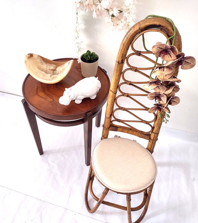 Sedia vintage '70 Bamboo stile Dirk Van Sliedreg