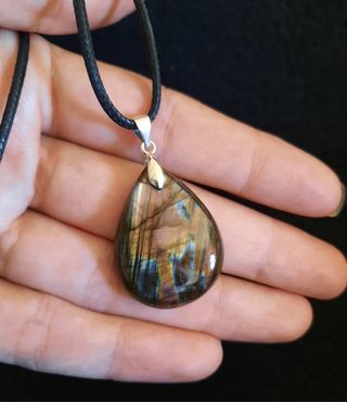 Colgante de Labradorita y Plata de Ley