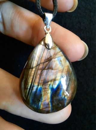 Colgante de Labradorita y Plata de Ley