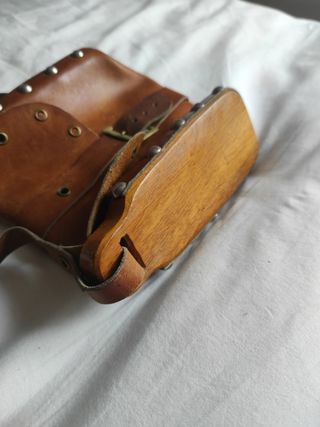 Bolso piel y madera 