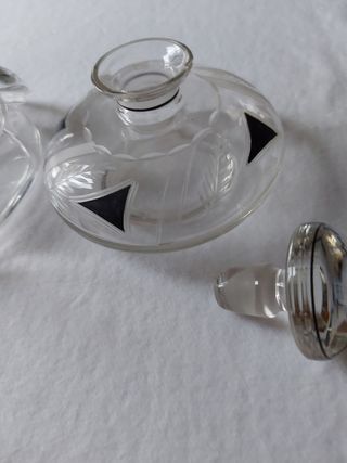 Frascos de tocador art-decó de crista