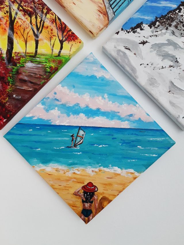 Le quattro stagioni, Quadro Dipinto a mano