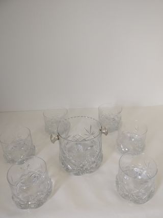 JUEGO WHISKY CRISTAL Y PLATA 