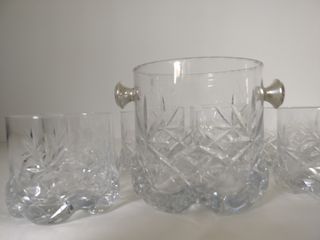 JUEGO WHISKY CRISTAL Y PLATA 