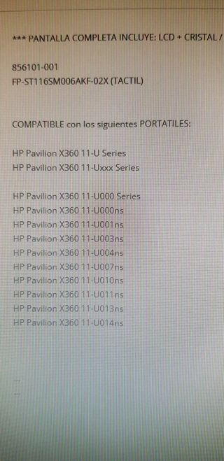 Pantalla HP pavilion x360 11-u/ 11-Uxxx