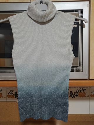 Jersey sin mangas cuello alto S
