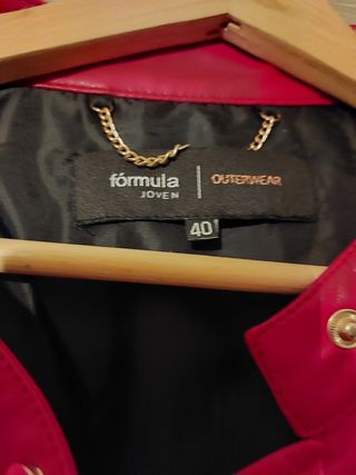 Chaqueta simulación cuero roja