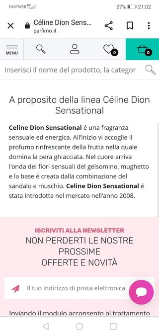 Profumo celine dion sensational