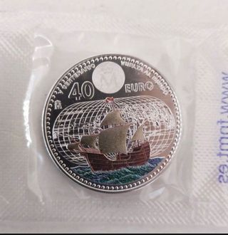 Moneda PLATA 40 Euro 2022 ESPAÑA Vuelta al Mundo