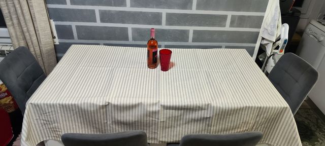 Tovaglia Righe Beige...