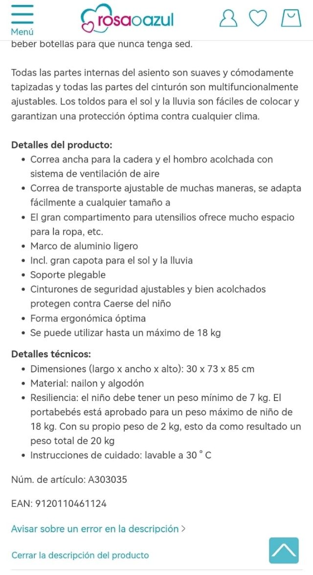 FILLIKID MOCHILA PORTA BEBÉS BM-HB106-06