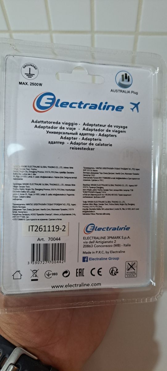 Adaptador enchufe Australia y China