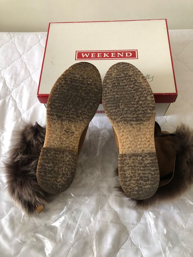 Botines piel vuelta camel y pelo interior T 40-41