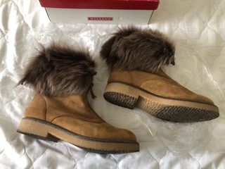 Botines piel vuelta camel y pelo interior T 40-41