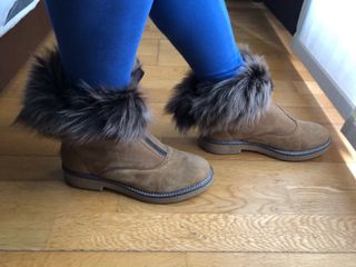 Botines piel vuelta camel y pelo interior T 40-41